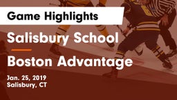Salisbury School  vs Boston Advantage Game Highlights - Jan. 25, 2019