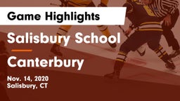 Salisbury School  vs Canterbury  Game Highlights - Nov. 14, 2020