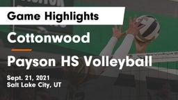 Cottonwood  vs Payson HS Volleyball Game Highlights - Sept. 21, 2021
