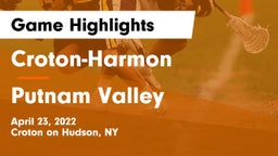 Croton-Harmon  vs Putnam Valley  Game Highlights - April 23, 2022