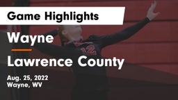 Wayne  vs Lawrence County  Game Highlights - Aug. 25, 2022