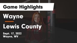Wayne  vs Lewis County  Game Highlights - Sept. 17, 2022