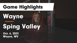 Wayne  vs Sping Valley  Game Highlights - Oct. 6, 2022