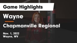 Wayne  vs Chapmanville Regional  Game Highlights - Nov. 1, 2022