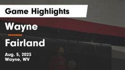Wayne  vs Fairland  Game Highlights - Aug. 5, 2023