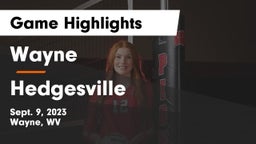 Wayne  vs Hedgesville  Game Highlights - Sept. 9, 2023