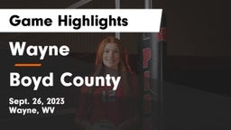 Wayne  vs Boyd County  Game Highlights - Sept. 26, 2023