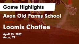 Avon Old Farms School vs Loomis Chaffee Game Highlights - April 23, 2022
