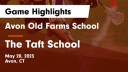 Avon Old Farms School vs The Taft School Game Highlights - May 20, 2023