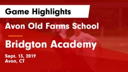 Avon Old Farms School vs Bridgton Academy Game Highlights - Sept. 13, 2019