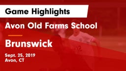 Avon Old Farms School vs Brunswick  Game Highlights - Sept. 25, 2019