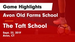 Avon Old Farms School vs The Taft School Game Highlights - Sept. 22, 2019