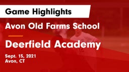 Avon Old Farms School vs Deerfield Academy  Game Highlights - Sept. 15, 2021