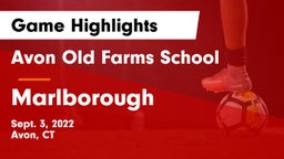 Avon Old Farms School vs Marlborough  Game Highlights - Sept. 3, 2022