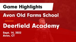 Avon Old Farms School vs Deerfield Academy  Game Highlights - Sept. 14, 2022