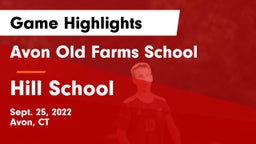 Avon Old Farms School vs Hill School Game Highlights - Sept. 25, 2022