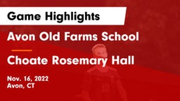 Avon Old Farms School vs Choate Rosemary Hall  Game Highlights - Nov. 16, 2022