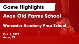 Avon Old Farms School vs Worcester Academy Prep School Game Highlights - Oct. 7, 2023