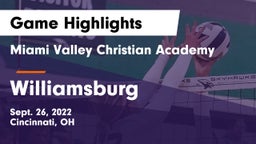 Miami Valley Christian Academy vs Williamsburg  Game Highlights - Sept. 26, 2022