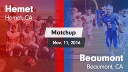 Matchup: Hemet  vs. Beaumont  2016