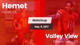 Matchup: Hemet  vs. Valley View  2017