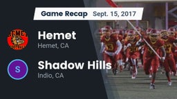 Recap: Hemet  vs. Shadow Hills  2017