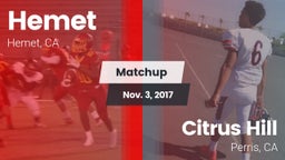 Matchup: Hemet  vs. Citrus Hill  2017