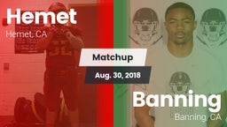 Matchup: Hemet  vs. Banning  2018