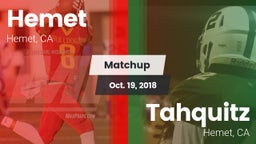 Matchup: Hemet  vs. Tahquitz  2018