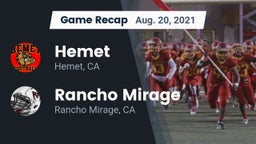 Recap: Hemet  vs. Rancho Mirage  2021