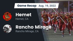 Recap: Hemet  vs. Rancho Mirage  2022