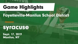 Fayetteville-Manlius School District  vs syracuse Game Highlights - Sept. 17, 2019