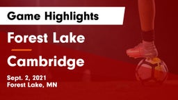 Forest Lake  vs Cambridge  Game Highlights - Sept. 2, 2021