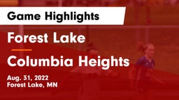 Forest Lake  vs Columbia Heights  Game Highlights - Aug. 31, 2022