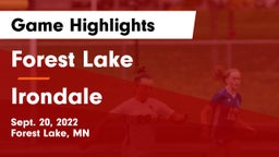 Forest Lake  vs Irondale  Game Highlights - Sept. 20, 2022