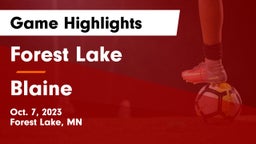 Forest Lake  vs Blaine  Game Highlights - Oct. 7, 2023