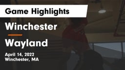 Winchester  vs Wayland  Game Highlights - April 14, 2022