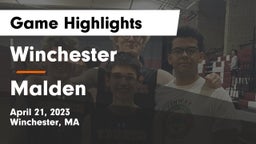 Winchester  vs Malden  Game Highlights - April 21, 2023