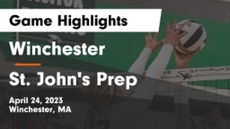 Winchester  vs St. John's Prep Game Highlights - April 24, 2023