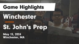 Winchester  vs St. John's Prep Game Highlights - May 15, 2024
