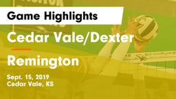 Cedar Vale/Dexter  vs Remington  Game Highlights - Sept. 15, 2019