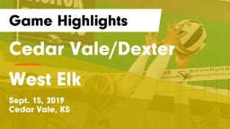 Cedar Vale/Dexter  vs West Elk  Game Highlights - Sept. 15, 2019