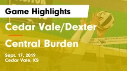 Cedar Vale/Dexter  vs Central Burden  Game Highlights - Sept. 17, 2019