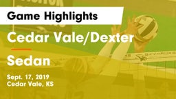 Cedar Vale/Dexter  vs Sedan  Game Highlights - Sept. 17, 2019
