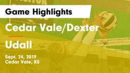Cedar Vale/Dexter  vs Udall Game Highlights - Sept. 24, 2019
