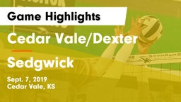 Cedar Vale/Dexter  vs Sedgwick  Game Highlights - Sept. 7, 2019