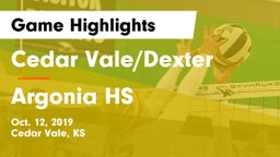 Cedar Vale/Dexter  vs Argonia HS Game Highlights - Oct. 12, 2019