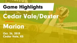 Cedar Vale/Dexter  vs Marion  Game Highlights - Oct. 26, 2019