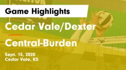 Cedar Vale/Dexter  vs Central-Burden Game Highlights - Sept. 15, 2020
