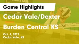 Cedar Vale/Dexter  vs Burden Central  KS Game Highlights - Oct. 4, 2022